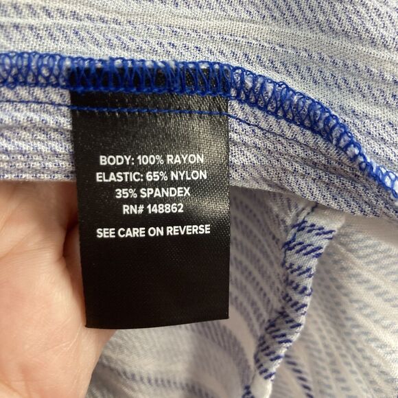 Torrid Size 0 Cami Smocked Blue White Striped Square Neck Sleeveless Adjustable - Picture 5 of 7